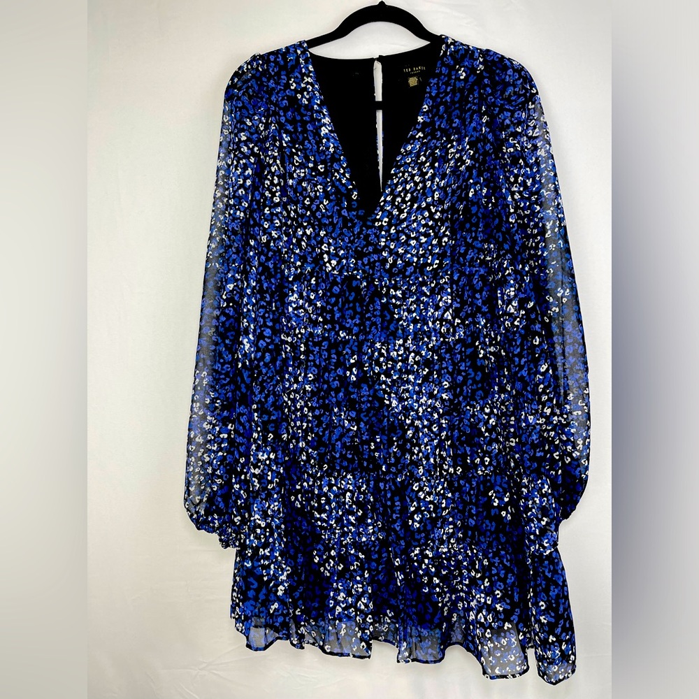 TED BAKER Trissa Tiered Swing Mini Dress size - EUC